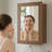 28" H X 20" W Wide Frame Walnut Wood Medicine Cabinet with Mirror, Adjustable Shelves, Soft-Close Hinges and Reversible Door, Wall-Mount or Recessed Wood Bathroom Cabinet-2035901595-2016668048