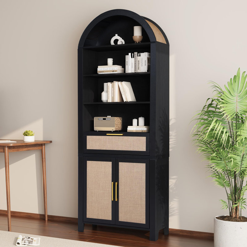 Mid Century Modern 6-Tier Cabinet, Black