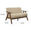 Causeuse Indy de 51 po, structure en angle en bois d'hévéa brun-95256905
