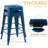 Almodovar 24" 24 Inch Metal Bar Stools, Backless Counter Height Barstools, Stackable Stools with Square-18608718