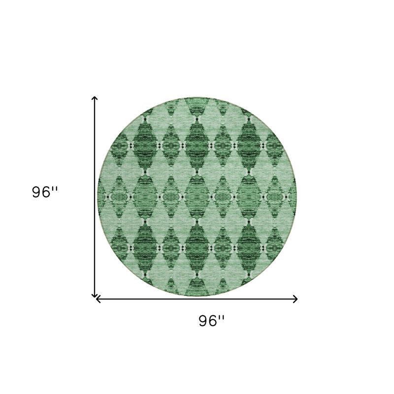 Tapis rond 8 po Emerald And Green