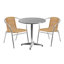 Ensemble de table ronde intérieure / extérieure en aluminium 31,5 po avec 2 chaises en rotin DuJuan-24678267-95054459