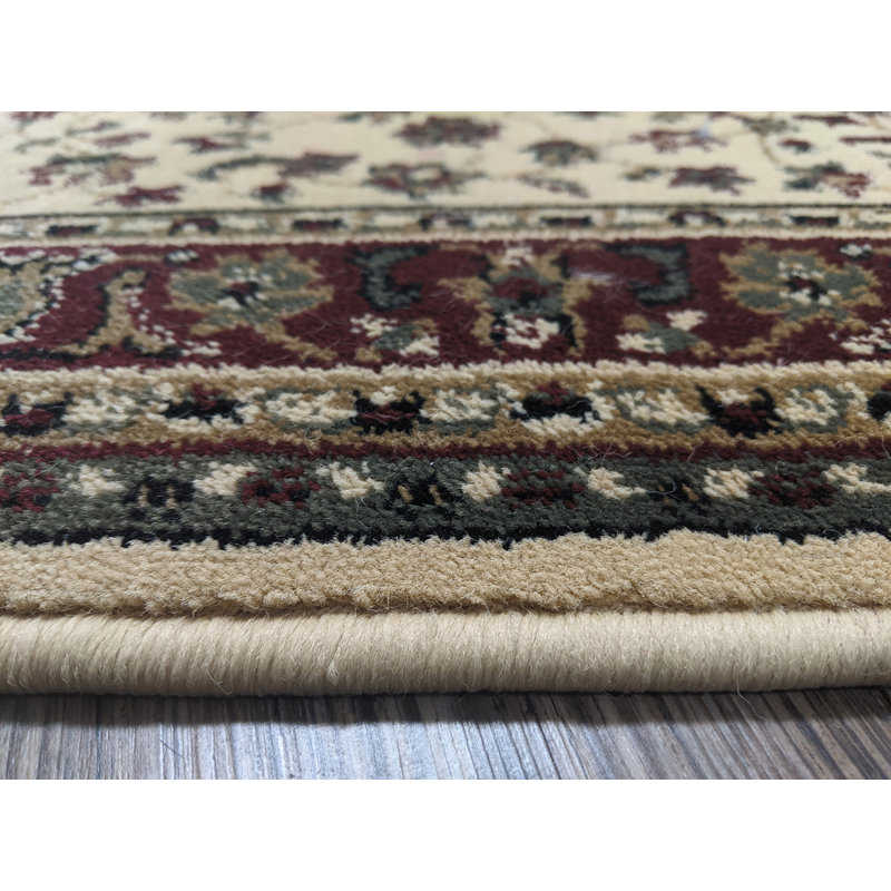 Safira Ivory Traditional Floral Indoor Area Rug, Rectangle 3'3" x 4'11"