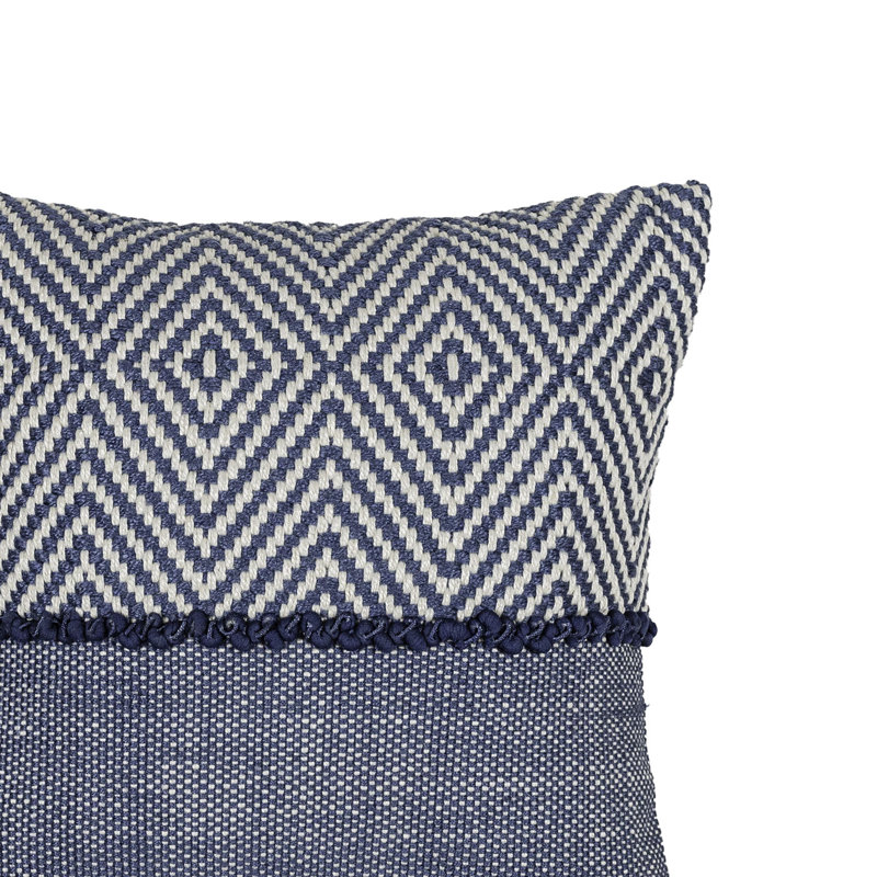 Hand Woven Decorative Outdoor Square Pillow Cover & Insert, Blue