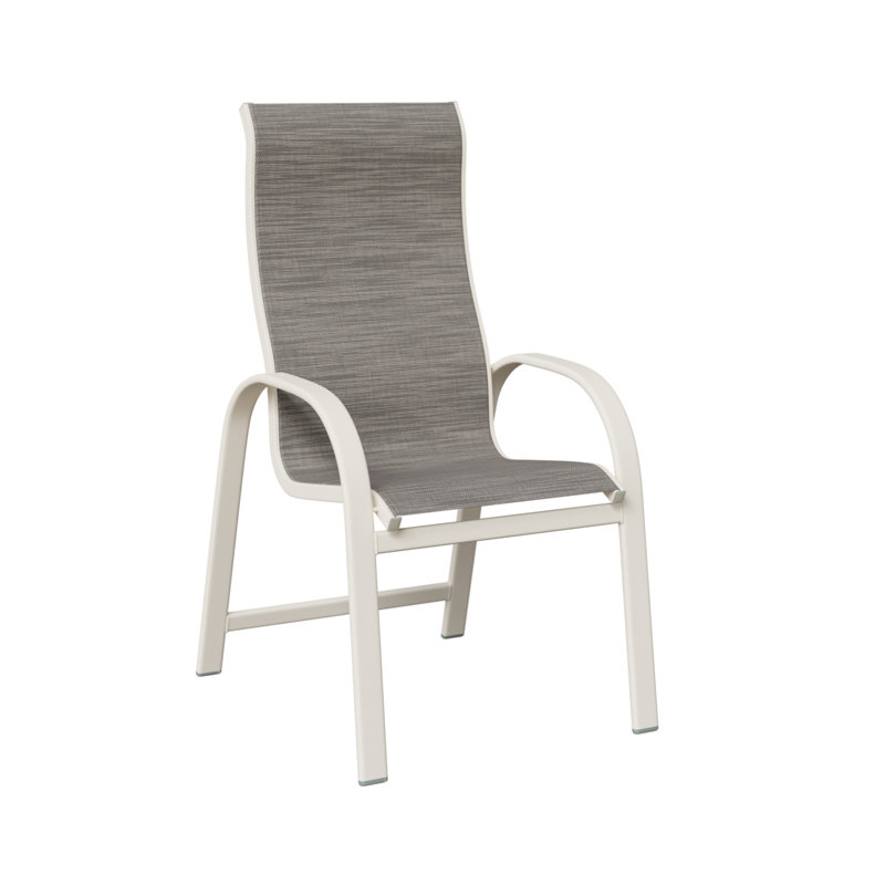 Chaise berçante à haut dossier berlinois Berlin Gardens, Mica perle, Aluminium blanc mat
