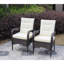 Ensemble 2 pièces de chaises de salle à manger Liberatore avec coussins (coussin beige), ensemble de patio, meubles de patio