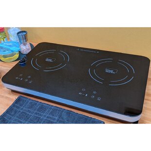 True Induction TI-2C Portable 23 inch Black Ceramic-Glass Induction Cooktop 1750W UL1026 Cert.