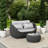 Outdoor Patio Hand-woven Rope Powder-Coated Aluminum Sofa With Coffee Table 2-Piece Set-672780282-672780277-686554811