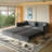 81.9" King Pull Out Sofa Bed,3-in-1 Convertible Sofa Bed with 3 Pillows & Golden Accent Detail Design, Modern Velvet 3-Seater Couch-146061942