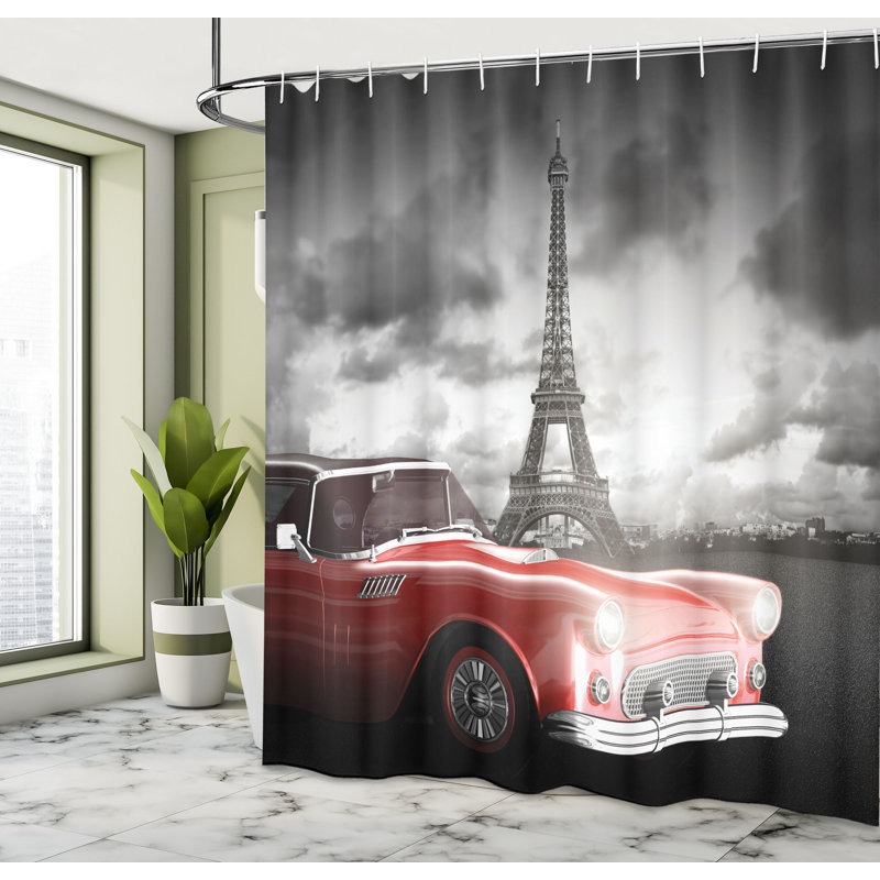Shower Curtain with Hooks Included, 70" H x 69" W