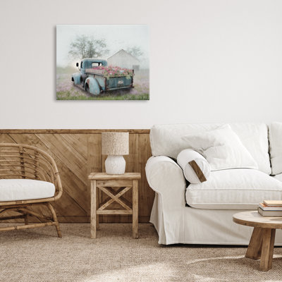 Foggy Truck with Flowers Canvas, design by Lori Deiter