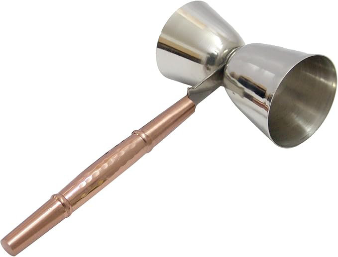 Jigger | Acier inoxydable à finition cuivre | 3 x 1 x 7 po | Mesure de cocktail | Outil de bar