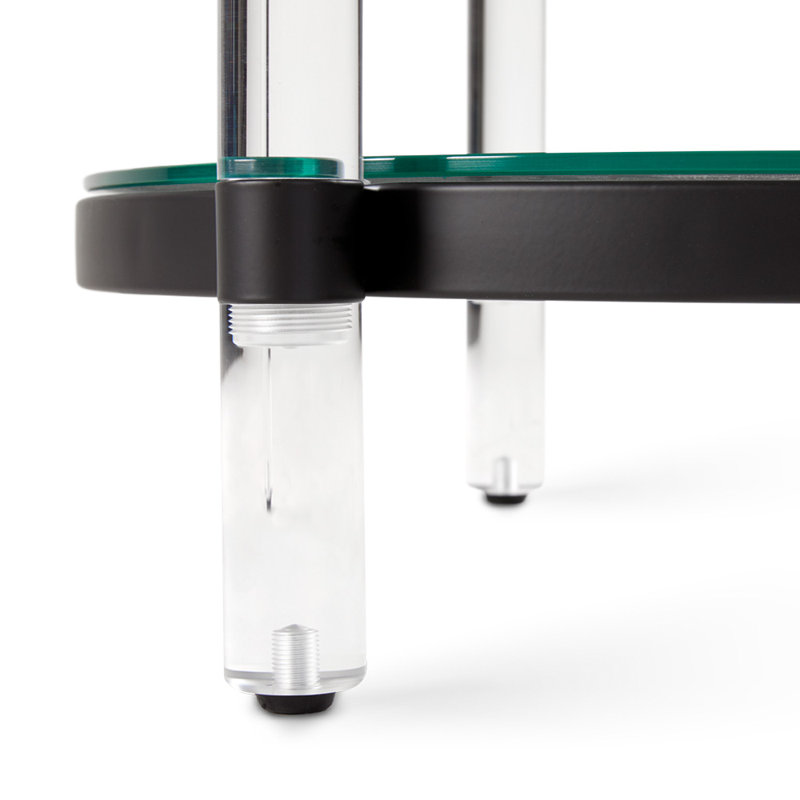 Glass Top End Table, Black