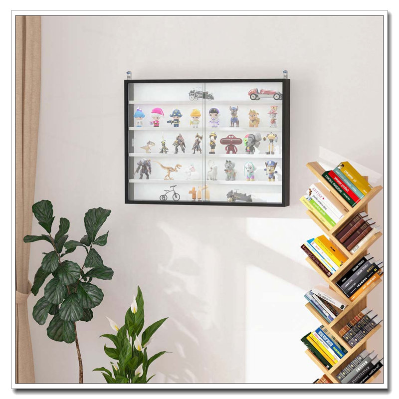 Vitrine à 5 niveaux avec tablettes réglables, Blanc