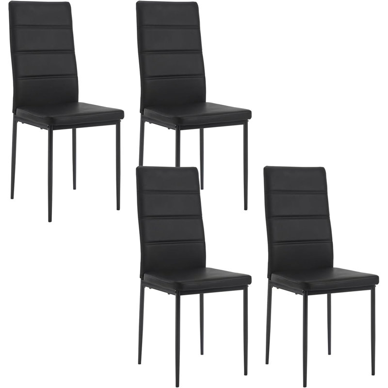 Obey 47cm H Upholstered Full Back Parsons Chair, Black