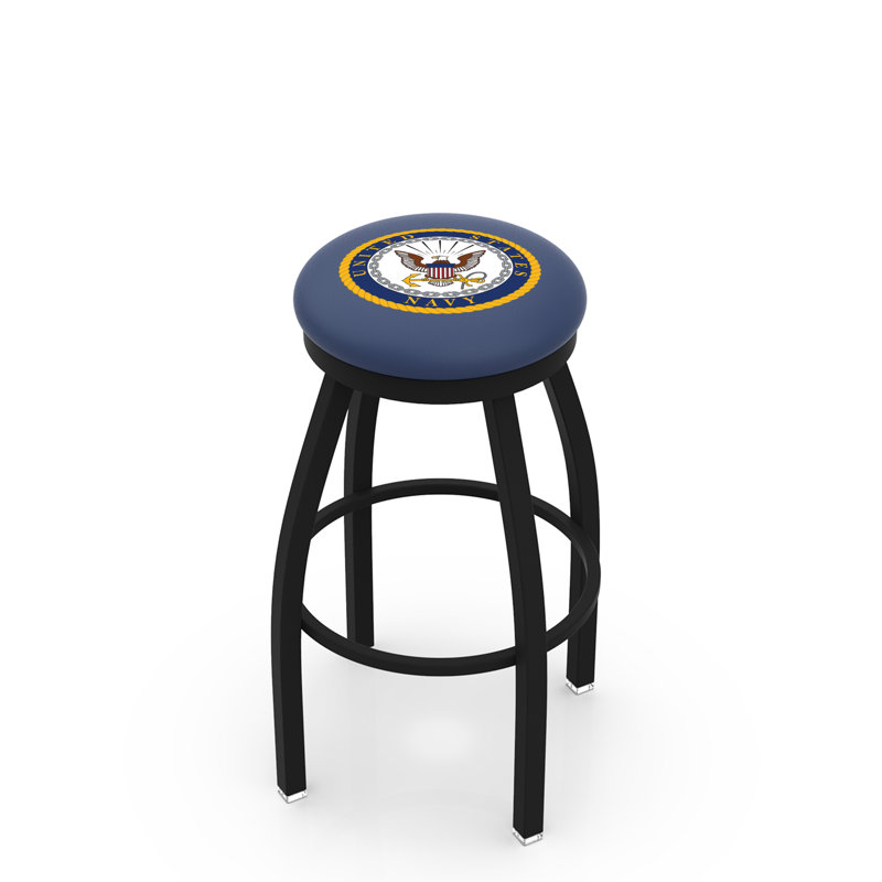 NCAA 36" Swivel Bar Stool, U.S. Navy, Black