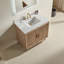 Meuble-lavabo autoportant avec lavabo et plateau blanc d'ingénierie Clarion