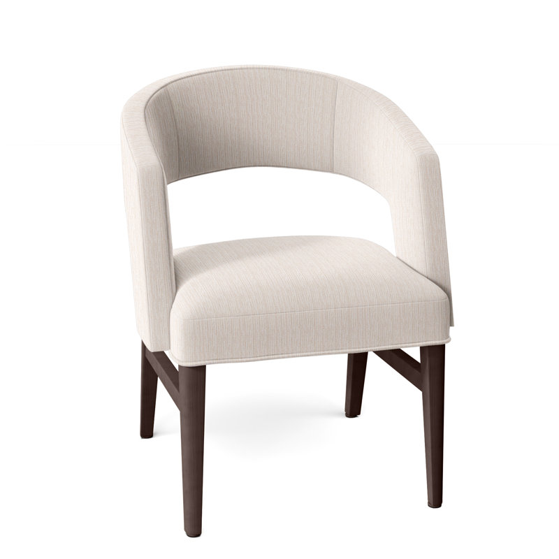 Chaise avec accoudoirs Bryant, Perigold Poros coquille d'œuf, Tabac