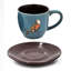 Tasses et soucoupes Exotic Melody - Service pour 4 - Bleu / Brun