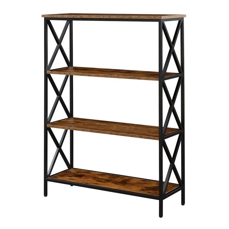 Ariyana 41.5'' H x 31.5'' W Metal Etagere Bookcase, Barnwood