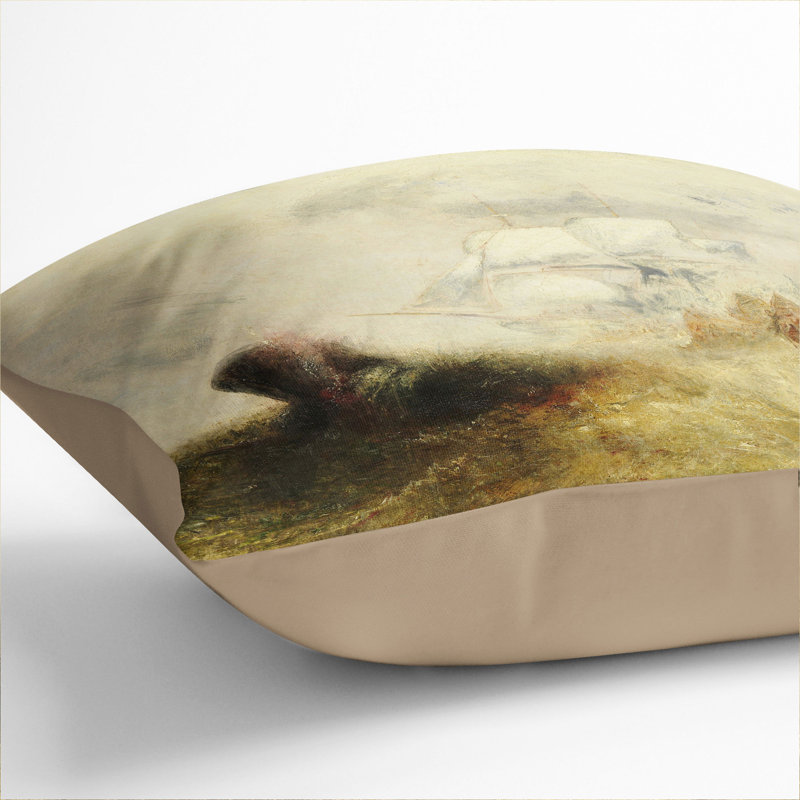 The Whale Ship Scatter Cushion with Filling, 40cm H x 40cm W x 15cm D, Stone