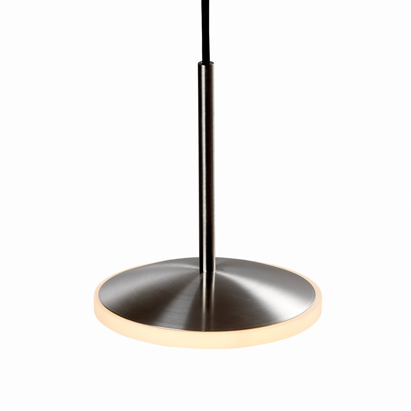 Chrona Modern Round Spun Brass Pendant Light, Horizontal, Solid Brass, 7" H x 6" W x 6" D