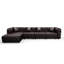 Ensemble de canapé moderne 134,4 po, canapé modulaire rembourré en similicuir 4 places avec conception touffetée à la main pure, 1 repose-pieds et 4 coussins, combinaison multiple pour le salon