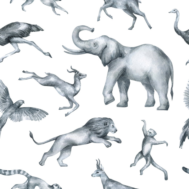 Karragullen Animal Print Tile, 10.4" L x 25" W, Paper