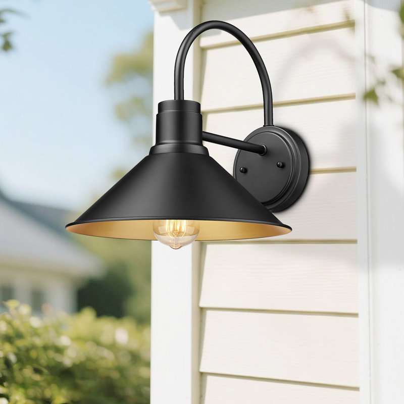 Outdoor Wall Lights For House, Front Porch Outdoor Wall Lighting Fixture, Modern Farmhouse Outside Sconce Lightin (Black, 1 Pack)