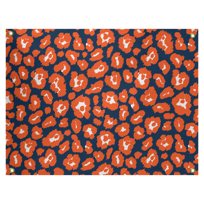 Tapisserie de football en polyester Denver, H 26 po x l 36 po, Bleu/orange