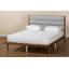 Lit plateforme grand en tissu Bristol gris et tissu d'ameublement au fini brun noyer Bristol (grand)-1274883626-1274883625