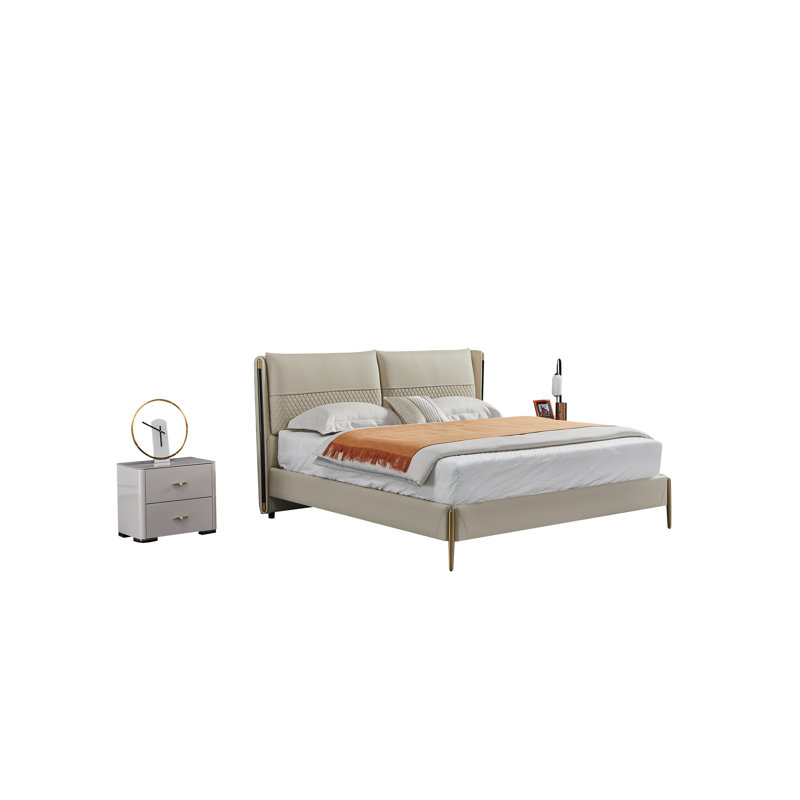 Leather Wingback Bed, California King