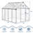 Large Aluminum Walk-in Green Houses for Outdoors, Polycarbonate Greenhouse with Sliding Doors & Roof Vent, Sunroom Winter Greenhouse for Outside Patio, Backyard, Garden-123834535-123834536