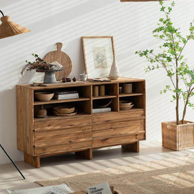 Recessed wall-mounted drawer storage cabinet