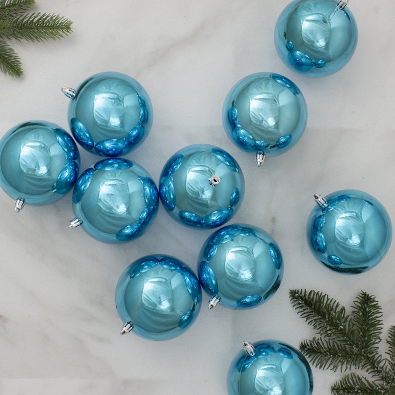 Boule de Noël brillante incassable, Bleu turquoise