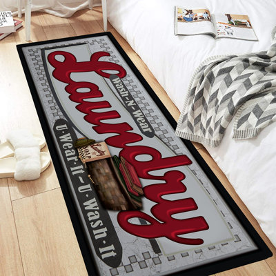 Laundry Room Rug Runner Waterproof Rubber Laundry Mat Non Slip Kitchen Mat