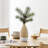 Prader Flask Teardrop Contemporary Two Tone Tabletop Vase - White And Beech