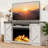 TV Stand for 70" TV with Electric Fireplace,Wood Farmhouse Fireplace Cabinet with Adjustable Shelves and Fireplace Remote,Music Player/Entertainment Center-450946665-450946667