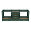 Meuble-lavabo de 84 po en bois massif vert avec double vasque et armoire de rangement