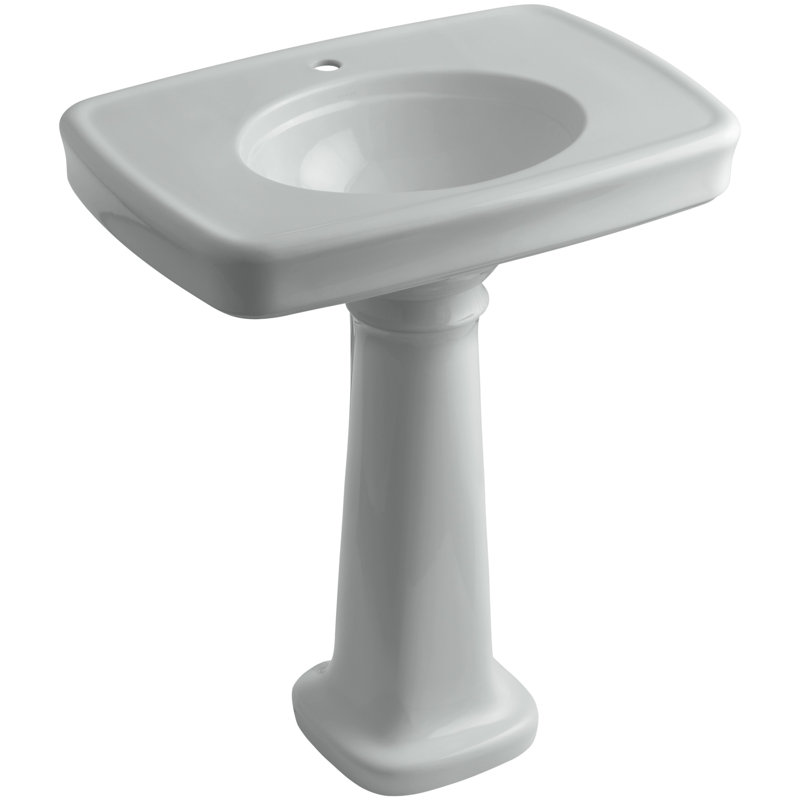 Bancroft 28" Tall Ceramic Vitreous China Rectangular Bathroom Sink, Sandbar, 35.25" H x 22.25" W x 30.375" L, Single