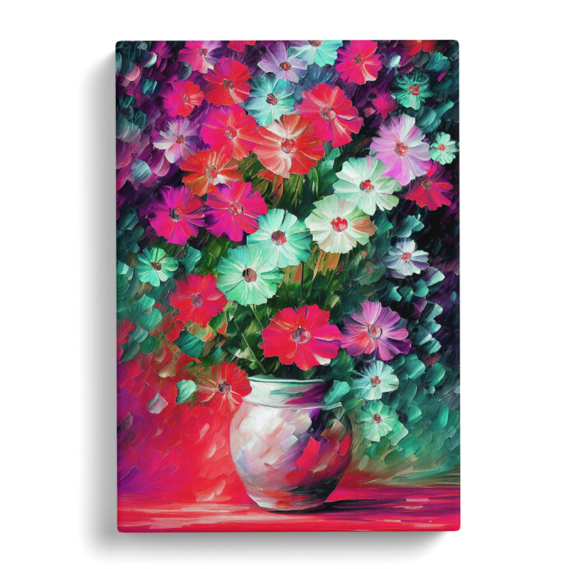 Vase Of Flowers No.2 - Wall Art, Wrapped Canvas, 50cm H x 35cm W x 3cm D, No Matte