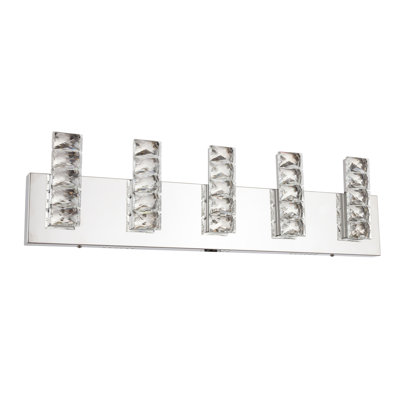 Polla Chrome LED Wall Sconce With Clear Crystal Accents