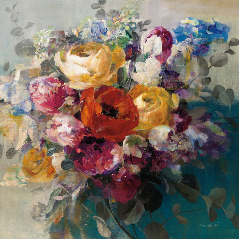 Bouquet d'automne rose orange, H 36 po x l 36 po