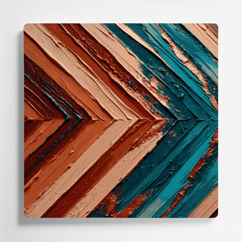 Art mural en métal à motif de chevrons du sud-ouest 219