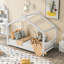 Lit plateforme simple avec tête de lit et pied de lit, conception de toit-682756403