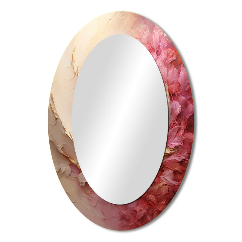 Miroir mural beige et rose, 36 po x 24 po