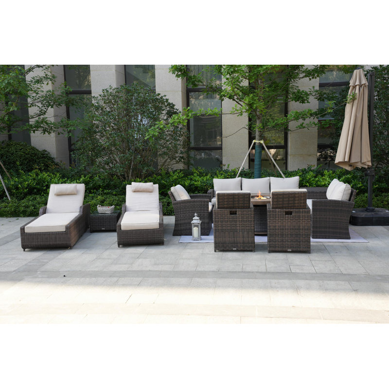 Areefa 10 - Person Patio Conversation Set with Cushions