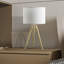 Lampe de table à trépied moderne réglable en laiton / or brillant de 35,5 po à 25,75 po de hauteur pour salon, table de chevet, lampe de chevet pour chambre à coucher, lampe DEL