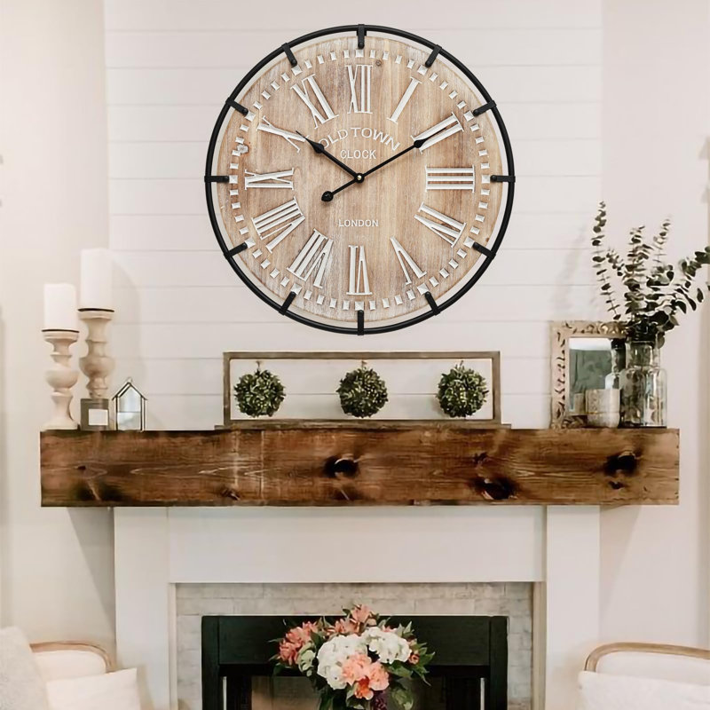 Grande horloge murale 20 pouces, 20, Brun