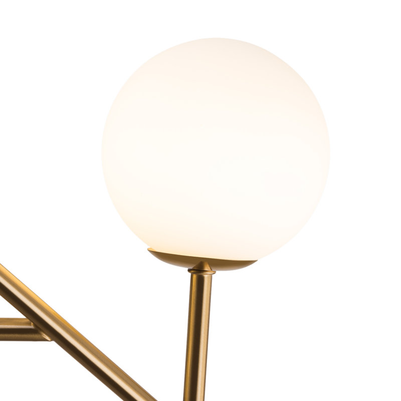 Lustre linéaire irrégulier 6 lumières avec abat-jour en verre Aanika Spoutnik